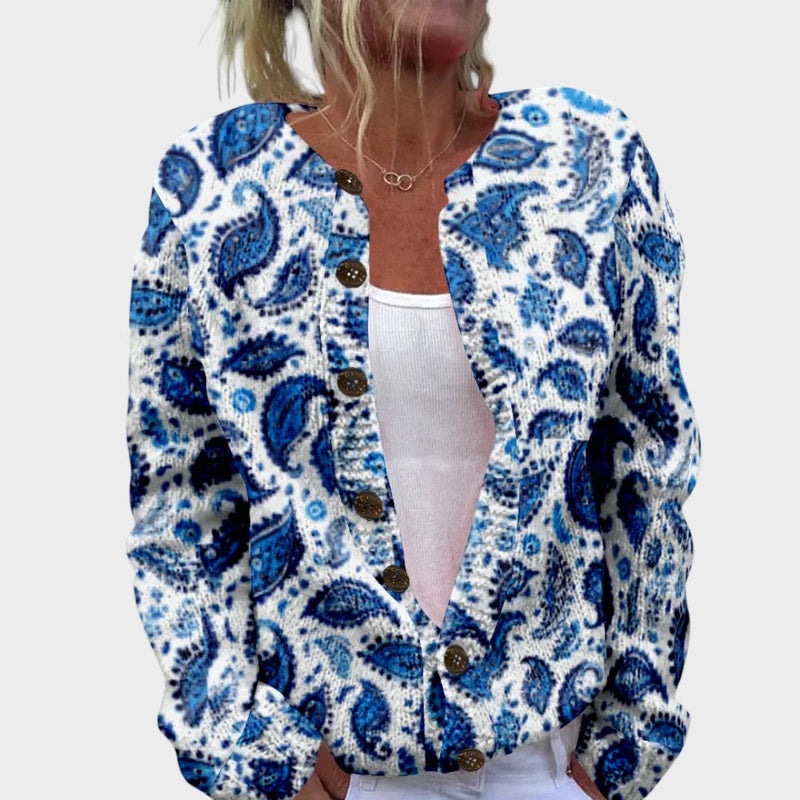 Maria - Cardigan Floral de Outono