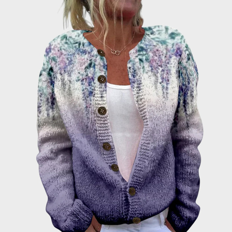 Inês - Cardigan Floral de Outono