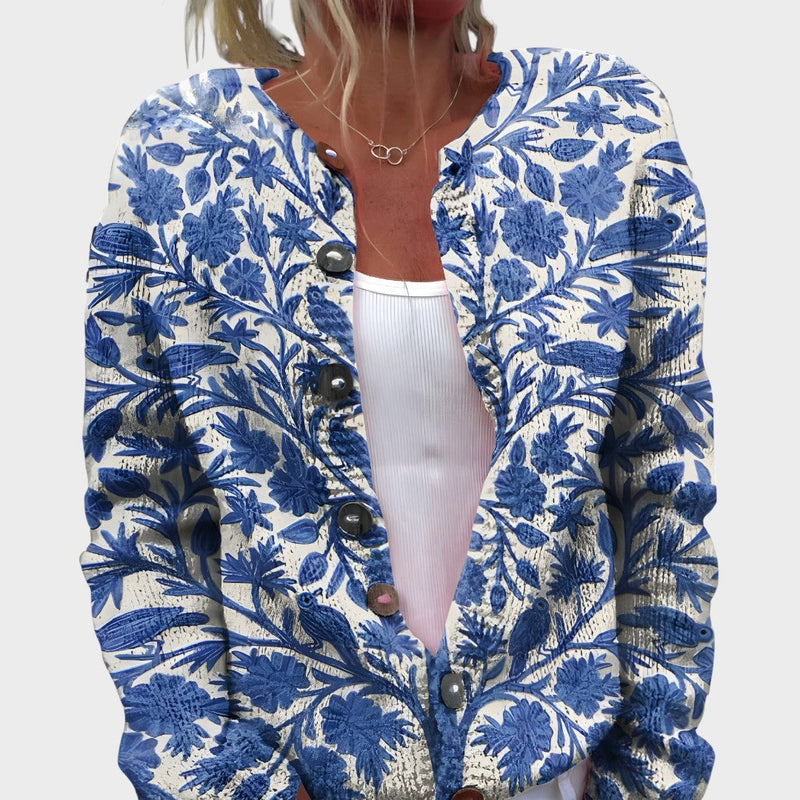 Benedita - Cardigan Floral de Outono