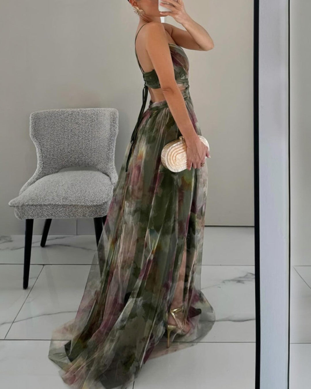 Éléonore | Vestido Longo Fluido Florido