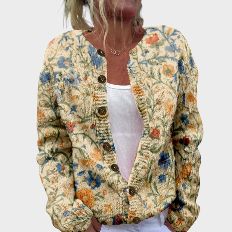 Cláudia - Cardigan Floral de Outono