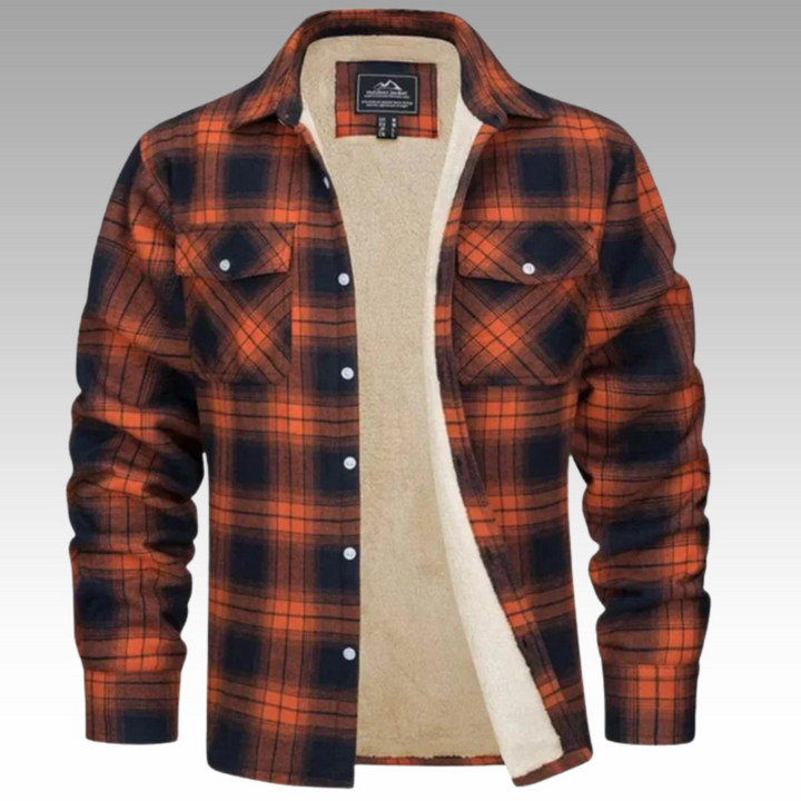Tiago - Casaco Trucker Listrado em Fleece