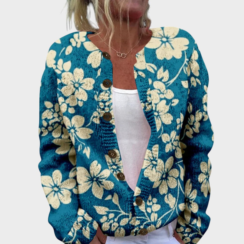 Mariana - Cardigan Floral de Outono