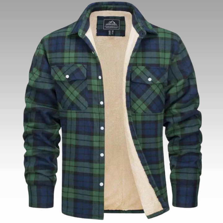 Tiago - Casaco Trucker Listrado em Fleece