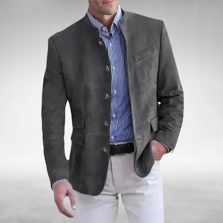 Armin | Jaqueta Masculina de Camurça com Gola Alta e Estilo Elegante