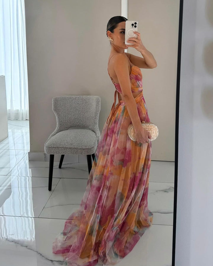 Éléonore | Vestido Longo Fluido Florido