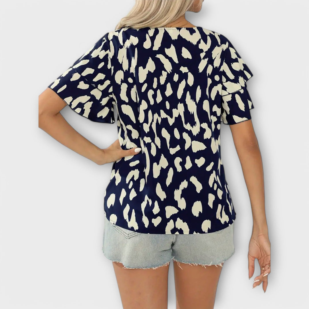 Evelyn - Blusa casual com decote redondo