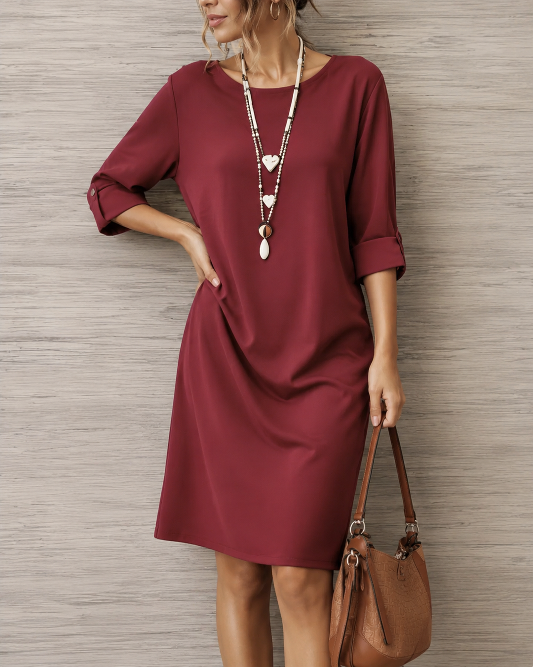 Sabine | Vestido Midi Fluido Efeito Barriga Lisa