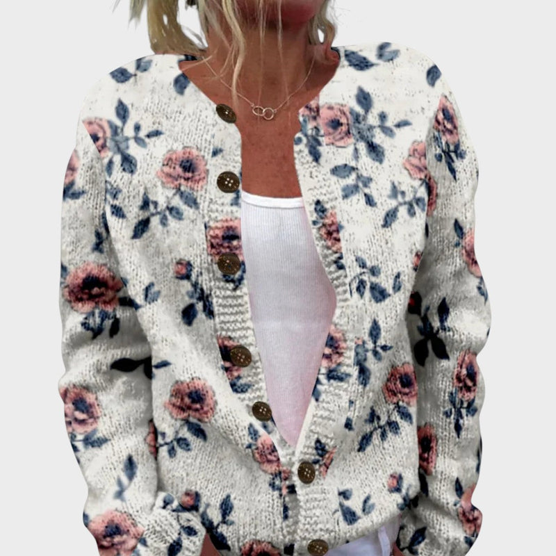 Laura - Cardigan Floral de Outono