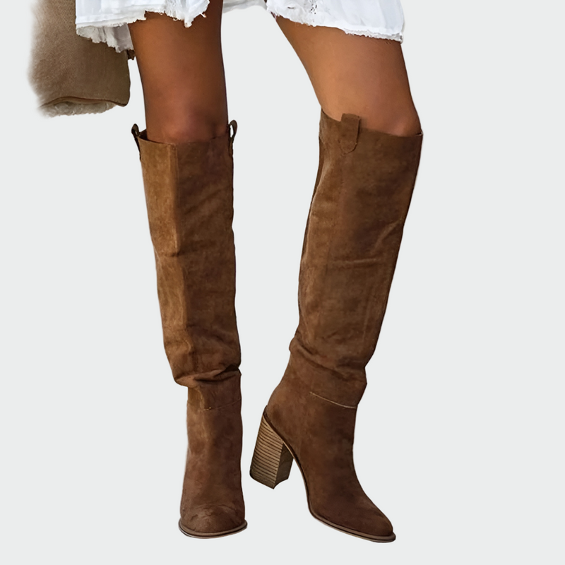 Botas ortopédicas de couro até o joelho