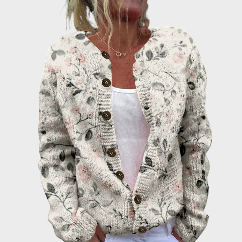Margarida - Cardigan Floral de Outono