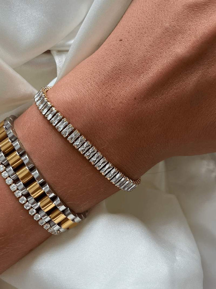 Pulseira de Rivière Baguette