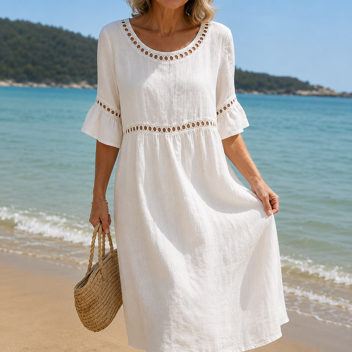 Hélène | Vestido Longo de Linho com Caimento Elegante