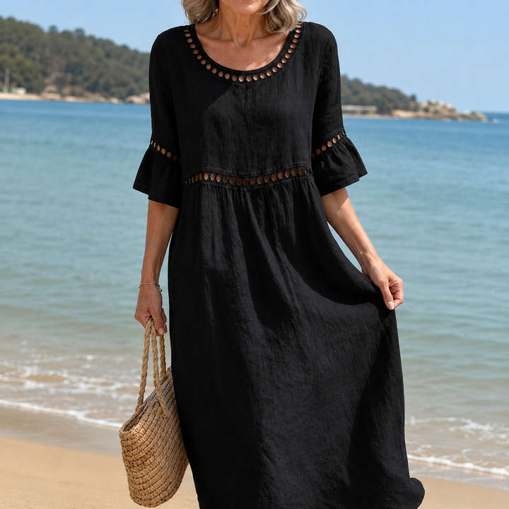 Hélène | Vestido Longo de Linho com Caimento Elegante