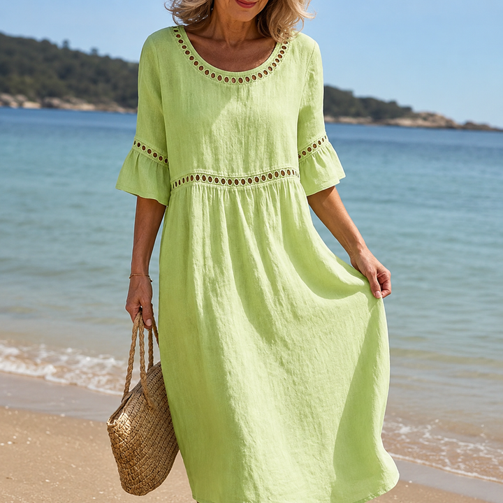 Hélène | Vestido Longo de Linho com Caimento Elegante