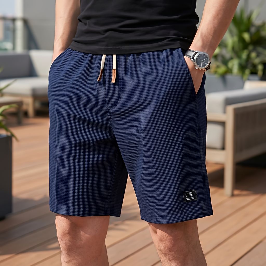 Bermuda masculina | Short de verão confortável com cintura elástica