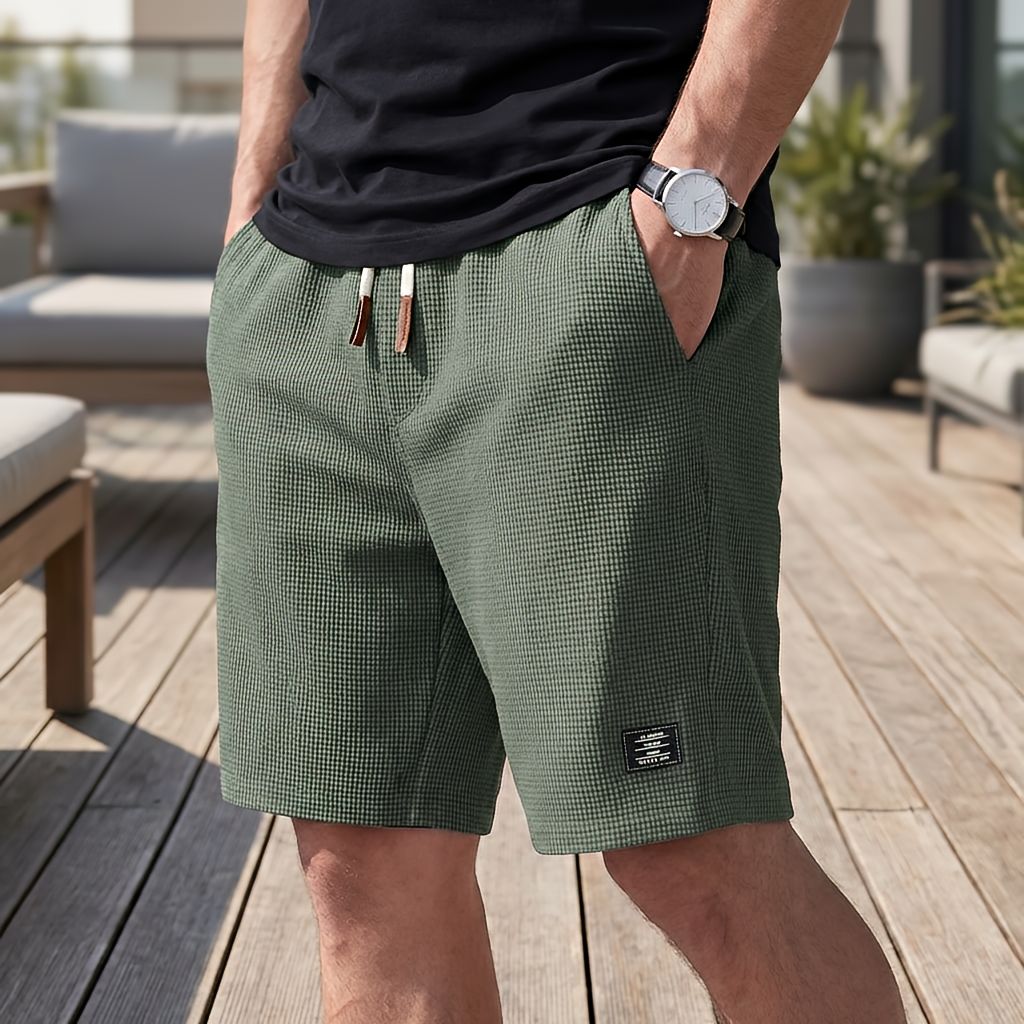 Bermuda masculina | Short de verão confortável com cintura elástica