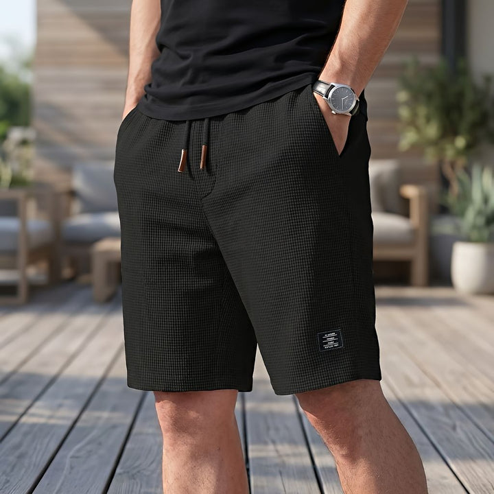 Bermuda masculina | Short de verão confortável com cintura elástica