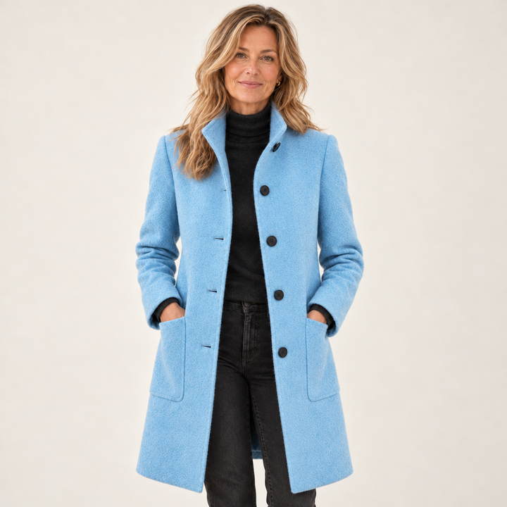 Ingrid | Casaco Feminino Elegante com Gola Alta e Botões