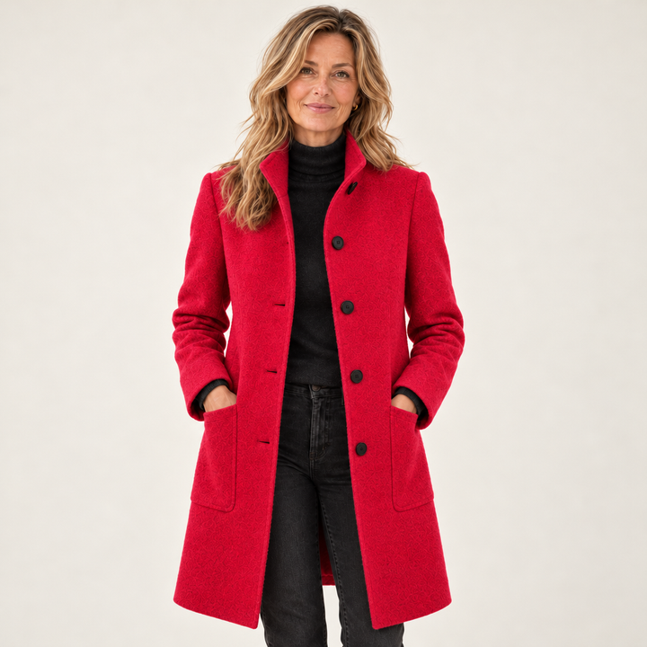 Ingrid | Casaco Feminino Elegante com Gola Alta e Botões