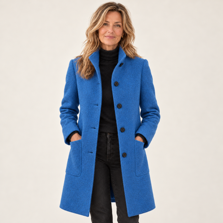 Ingrid | Casaco Feminino Elegante com Gola Alta e Botões