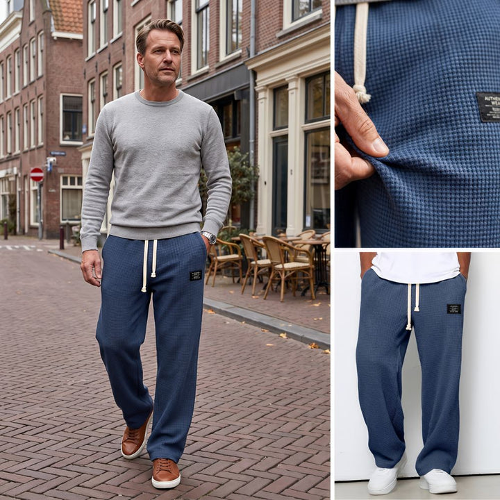 Calça Masculina Confortável com Corte Larguinho e Cintura Ajustável